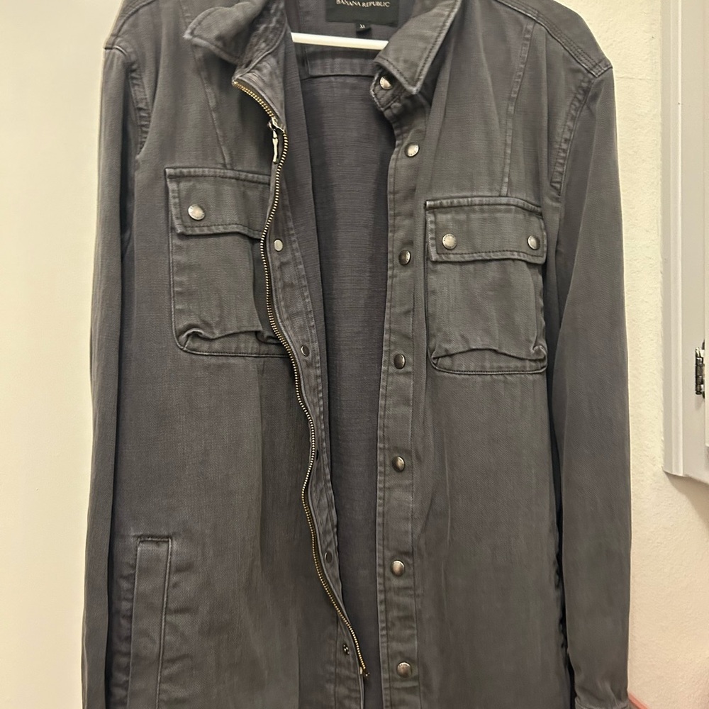 Banana Republic Gray Military Field Jacket
